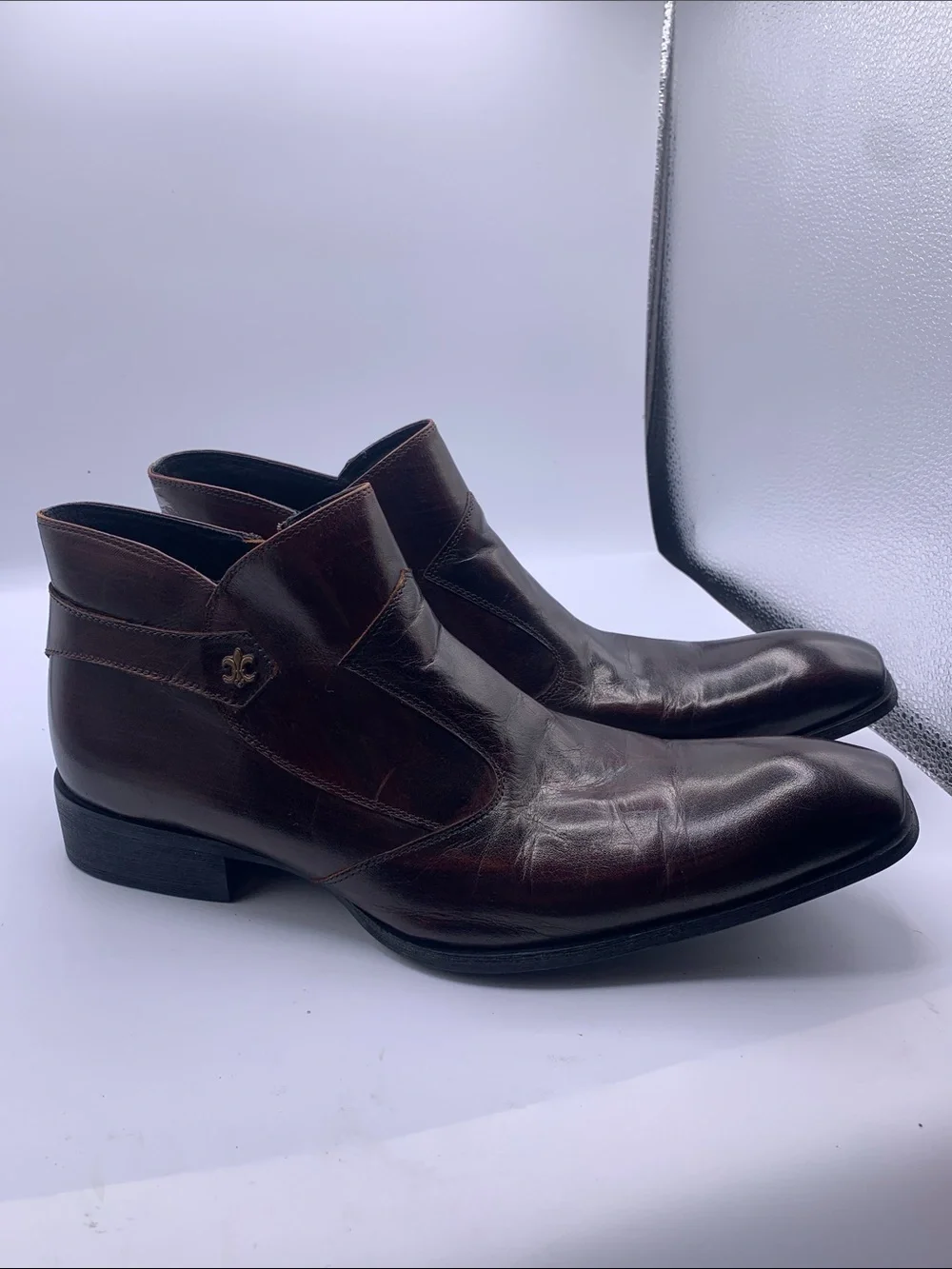 Robert Wayne Men's Brown Leather Chukka Boots Size 11